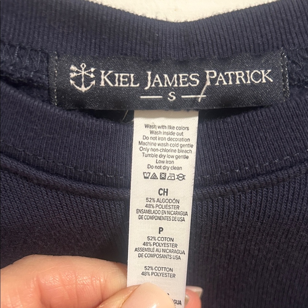 Kiel James Patrick Navy Blue Crewneck with Mountain Graphic - Picture 2 of 3
